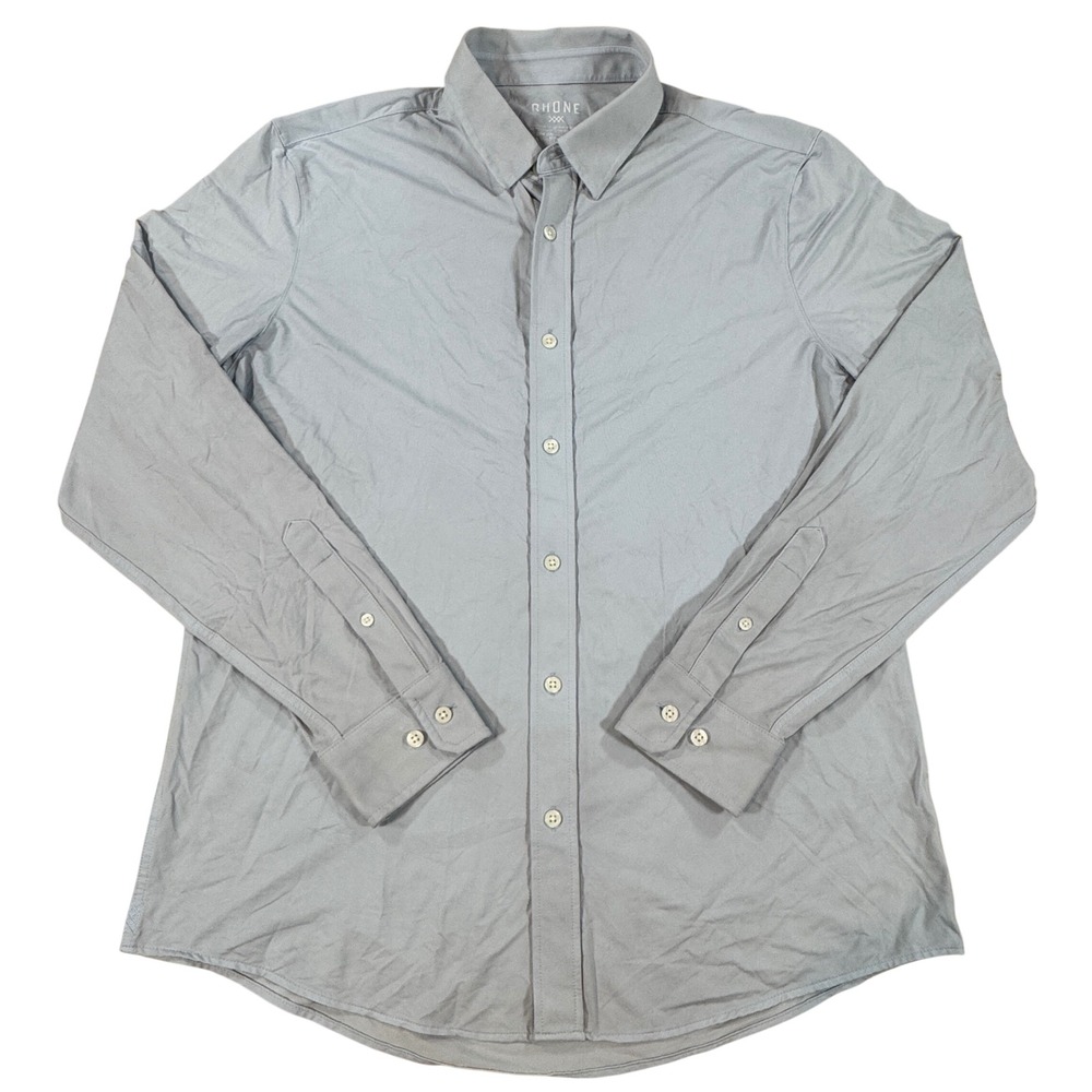 Rhone Commuter Shirt Men's Large Slim Fit Light Blue Italian Fabric Button Down